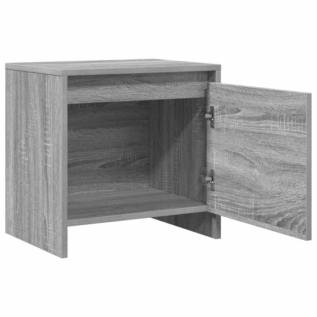 Nachtkastje 45x34x44,5 cm bewerkt hout grijs sonoma eikenkleur is nu te koop bij PeponiXL, paradijselijk wonen!