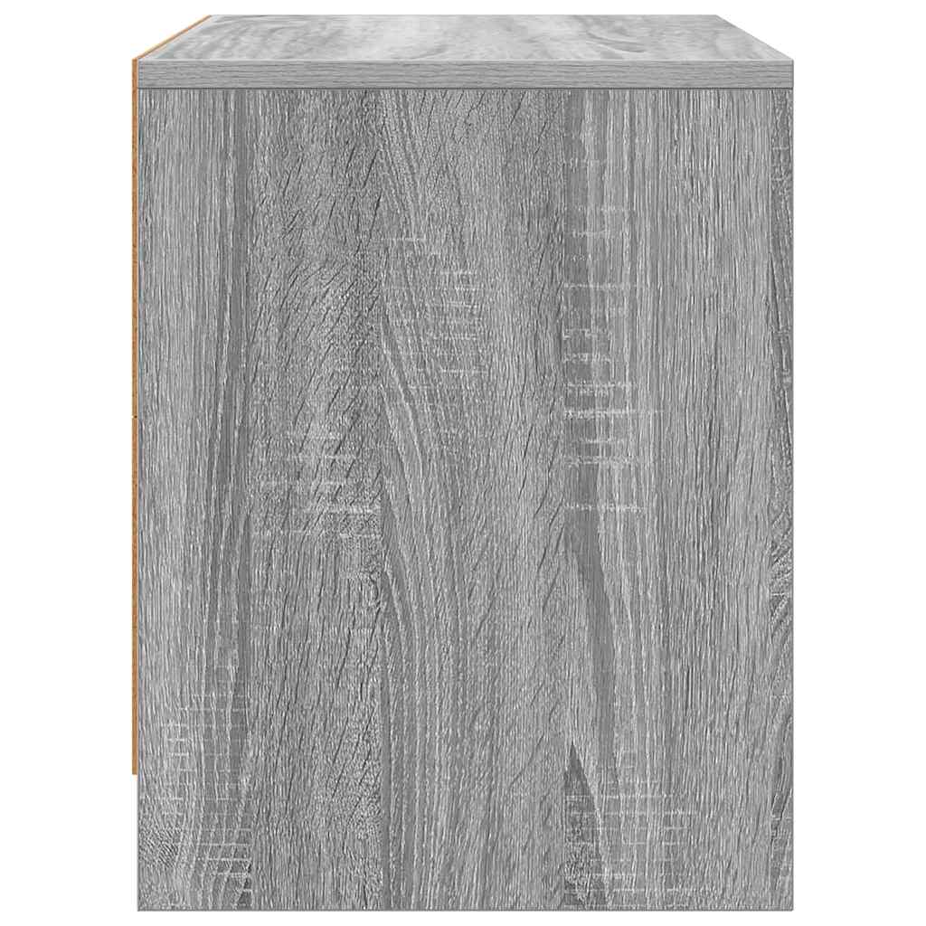 Nachtkastje 45x34x44,5 cm bewerkt hout grijs sonoma eikenkleur is nu te koop bij PeponiXL, paradijselijk wonen!
