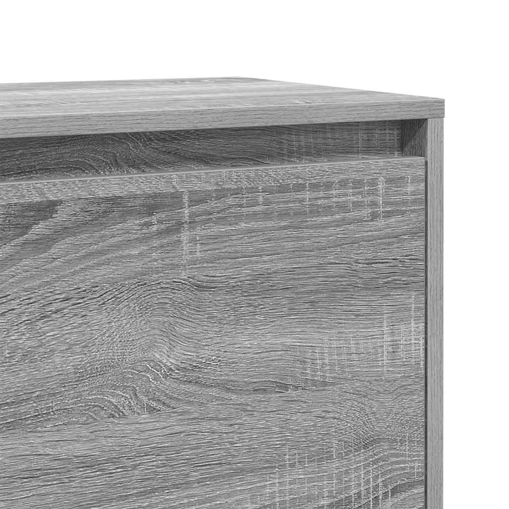 Nachtkastje 45x34x44,5 cm bewerkt hout grijs sonoma eikenkleur is nu te koop bij PeponiXL, paradijselijk wonen!
