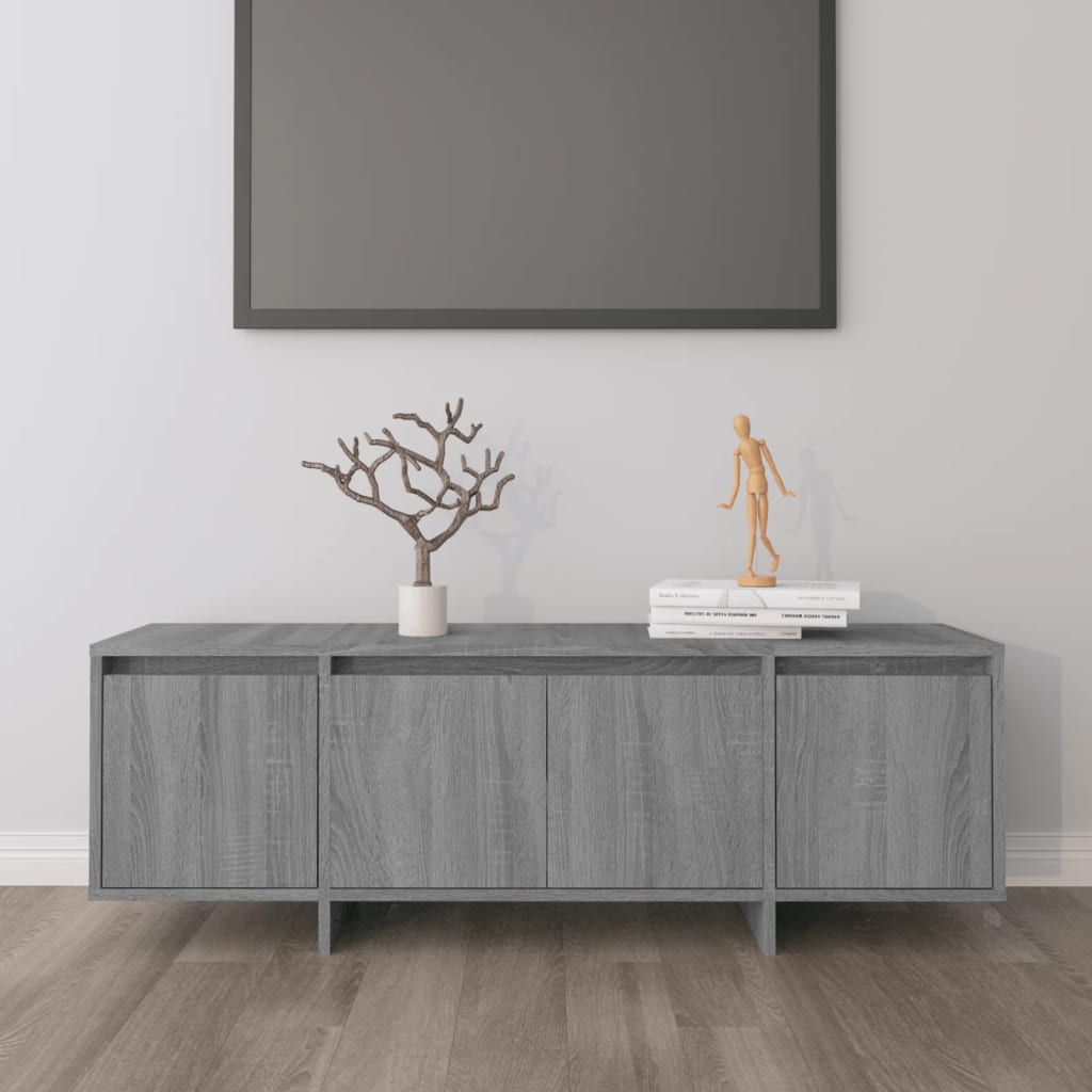 Tv-meubel 120x30x40,5 cm bewerkt hout grijs sonoma eikenkleurig is nu te koop bij PeponiXL, paradijselijk wonen!