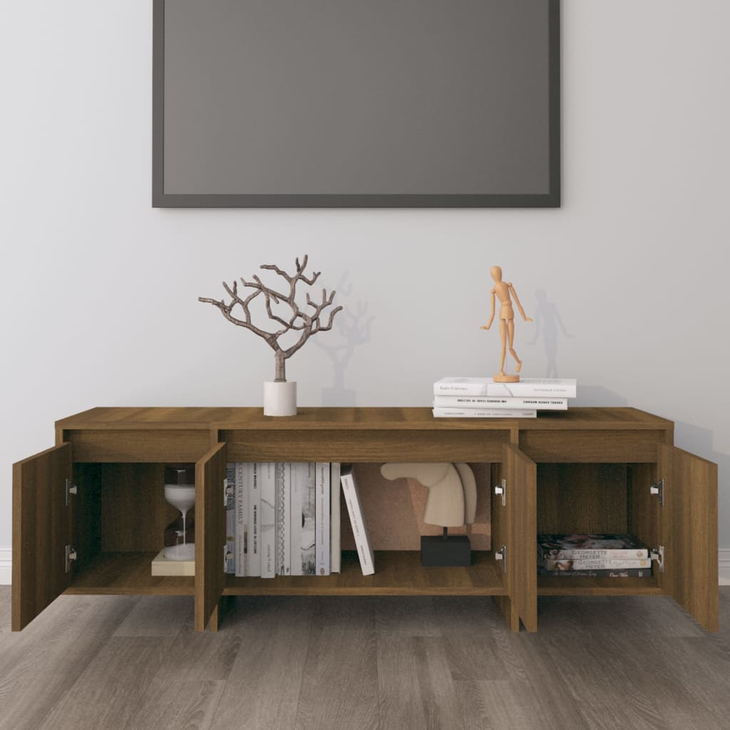 Tv-meubel 120x30x40,5 cm bewerkt hout bruin eikenkleur is nu te koop bij PeponiXL, paradijselijk wonen!