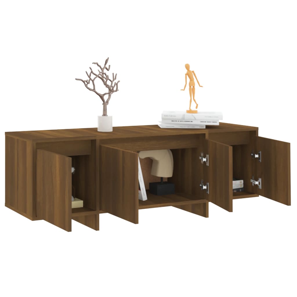 Tv-meubel 120x30x40,5 cm bewerkt hout bruin eikenkleur is nu te koop bij PeponiXL, paradijselijk wonen!