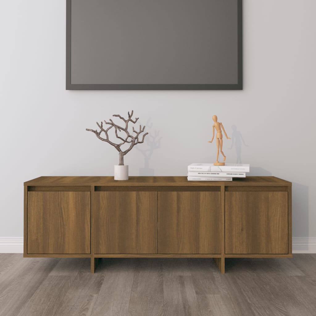 Tv-meubel 120x30x40,5 cm bewerkt hout bruin eikenkleur is nu te koop bij PeponiXL, paradijselijk wonen!