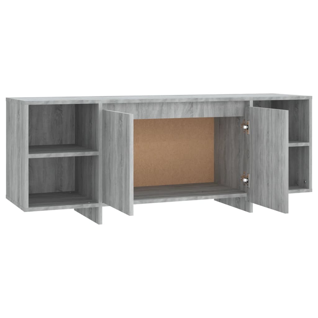 Tv-meubel 130x35x50 cm bewerkt hout grijs sonoma eikenkleurig is nu te koop bij PeponiXL, paradijselijk wonen!