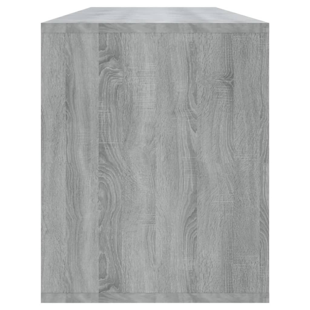 Tv-meubel 130x35x50 cm bewerkt hout grijs sonoma eikenkleurig is nu te koop bij PeponiXL, paradijselijk wonen!