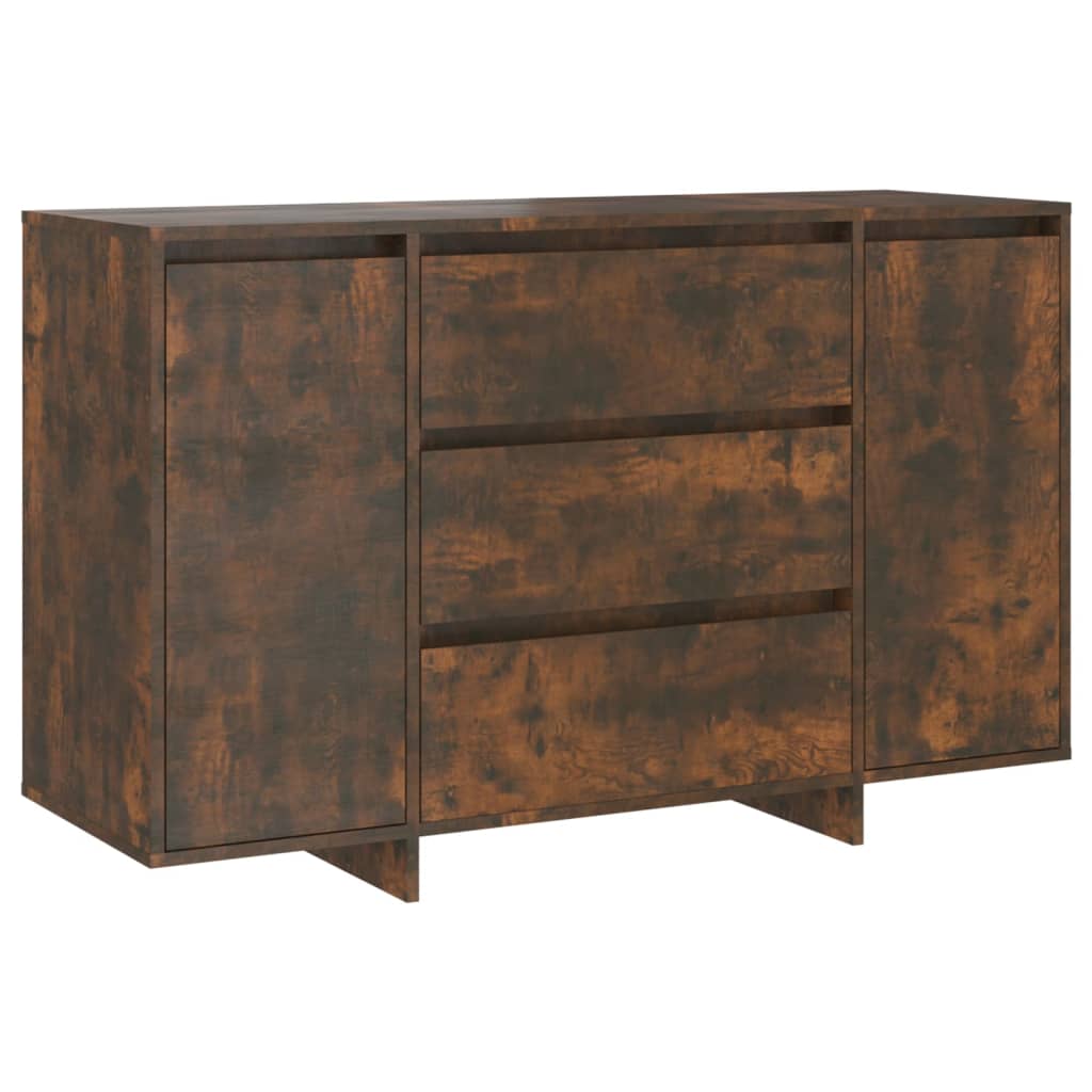 Dressoir met 3 lades 120x41x75 cm bewerkt hout gerookt eiken is nu te koop bij PeponiXL, paradijselijk wonen!