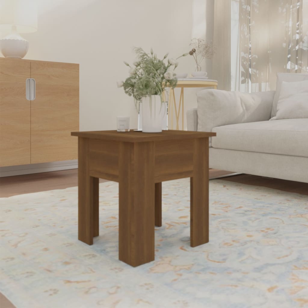 Salontafel 40x40x42 cm spaanplaat bruin eikenkleur is nu te koop bij PeponiXL, paradijselijk wonen!