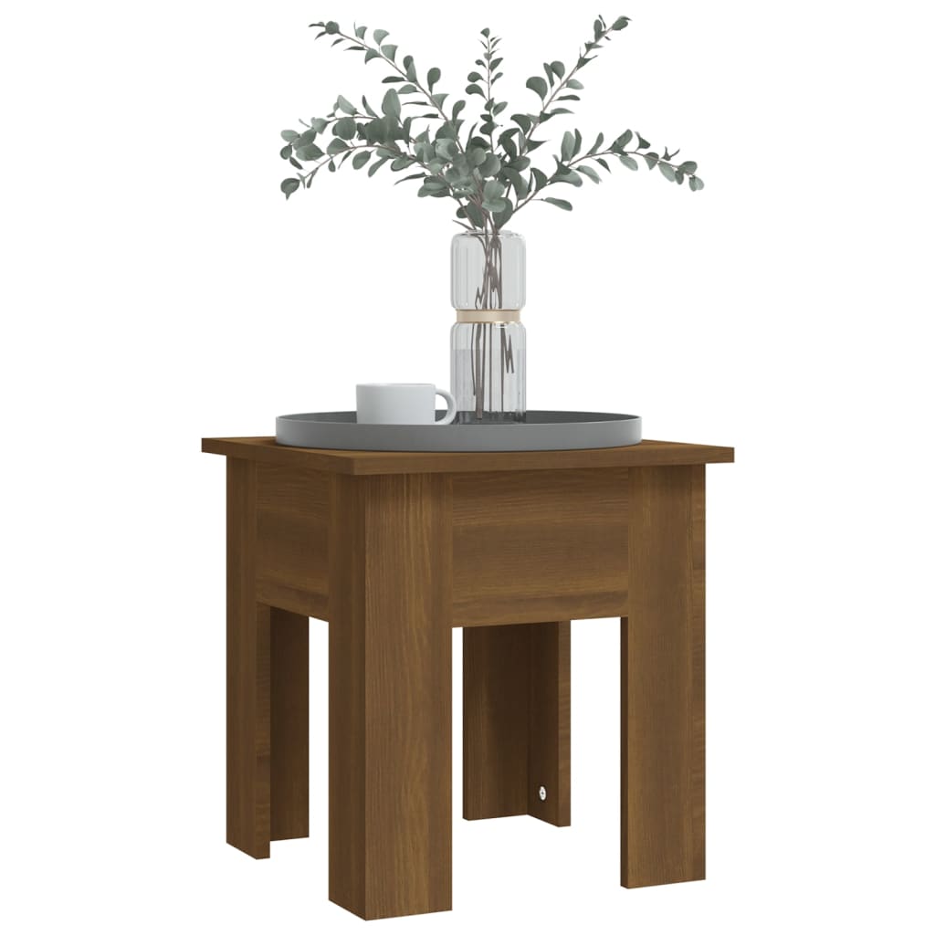 Salontafel 40x40x42 cm spaanplaat bruin eikenkleur is nu te koop bij PeponiXL, paradijselijk wonen!