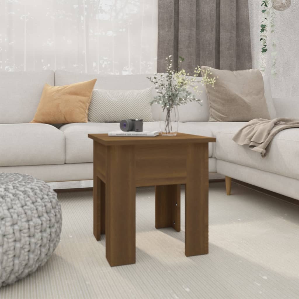 Salontafel 40x40x42 cm spaanplaat bruin eikenkleur is nu te koop bij PeponiXL, paradijselijk wonen!