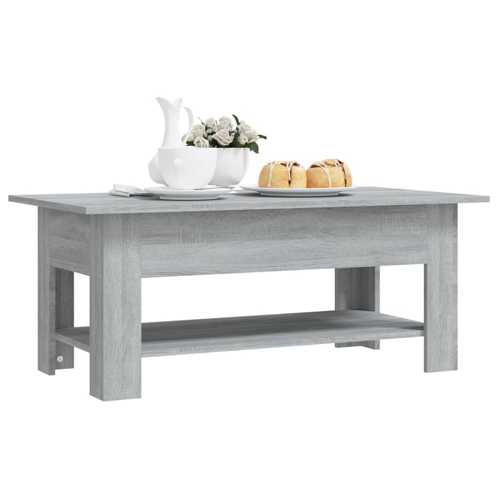 Salontafel 102x55x42 cm bewerkt hout grijs sonoma eikenkleurig is nu te koop bij PeponiXL, paradijselijk wonen!