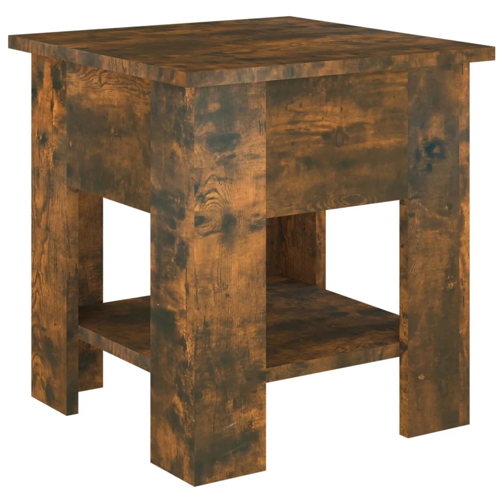 Salontafel 40x40x42 cm bewerkt hout gerookt eikenkleurig is nu te koop bij PeponiXL, paradijselijk wonen!