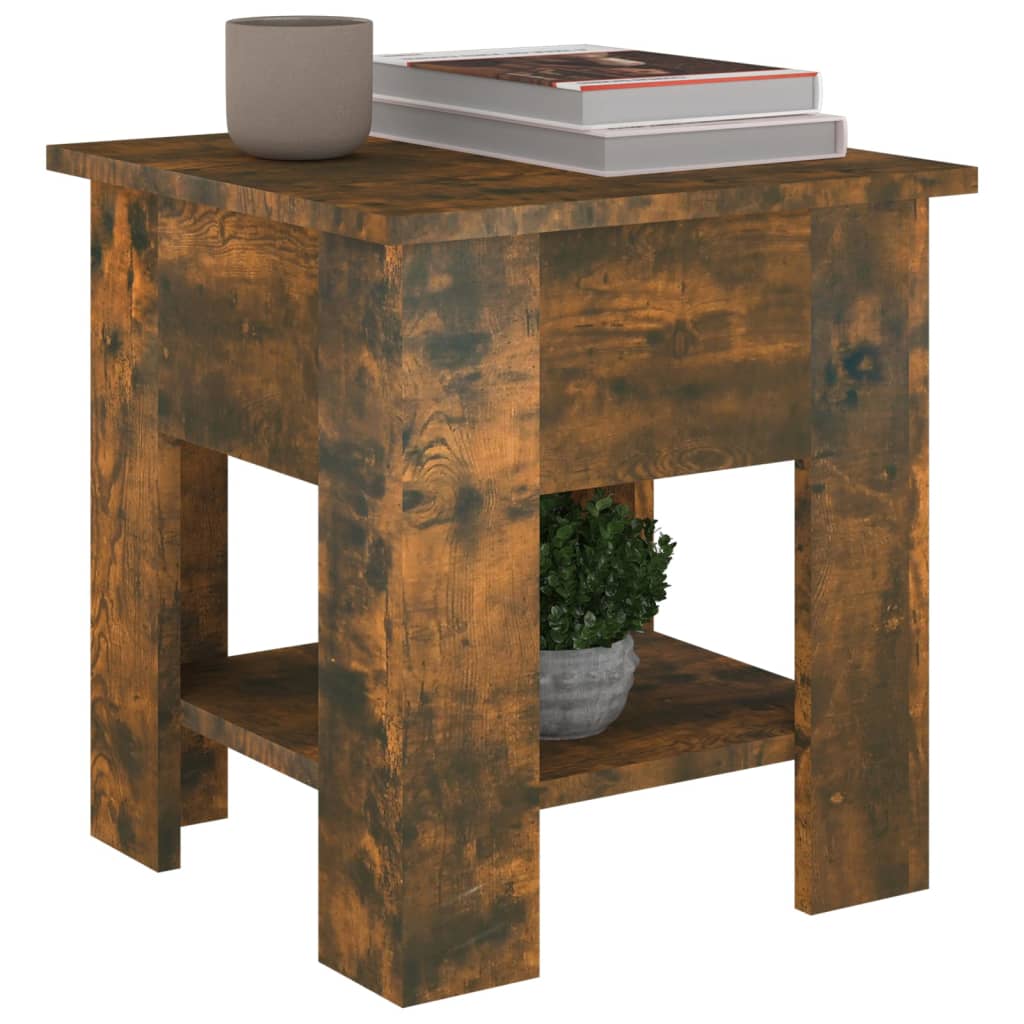 Salontafel 40x40x42 cm bewerkt hout gerookt eikenkleurig is nu te koop bij PeponiXL, paradijselijk wonen!