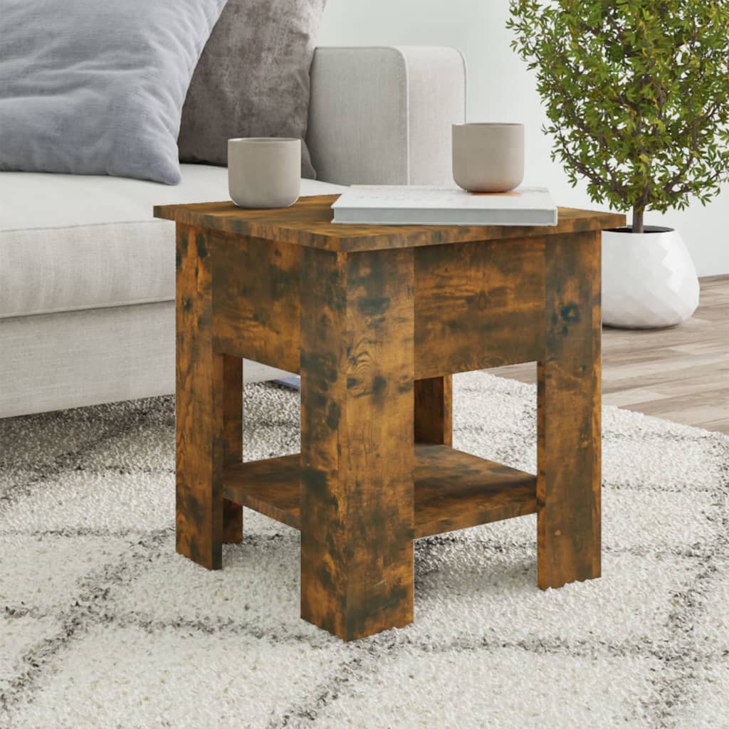 Salontafel 40x40x42 cm bewerkt hout gerookt eikenkleurig is nu te koop bij PeponiXL, paradijselijk wonen!