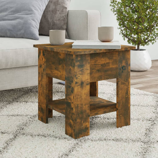 Salontafel 40x40x42 cm bewerkt hout gerookt eikenkleurig is nu te koop bij PeponiXL, paradijselijk wonen!