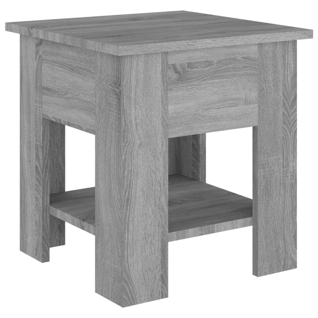 Salontafel 40x40x42 cm bewerkt hout grijs sonoma eikenkleurig is nu te koop bij PeponiXL, paradijselijk wonen!