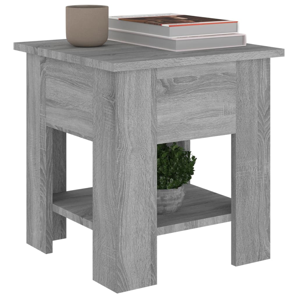 Salontafel 40x40x42 cm bewerkt hout grijs sonoma eikenkleurig is nu te koop bij PeponiXL, paradijselijk wonen!