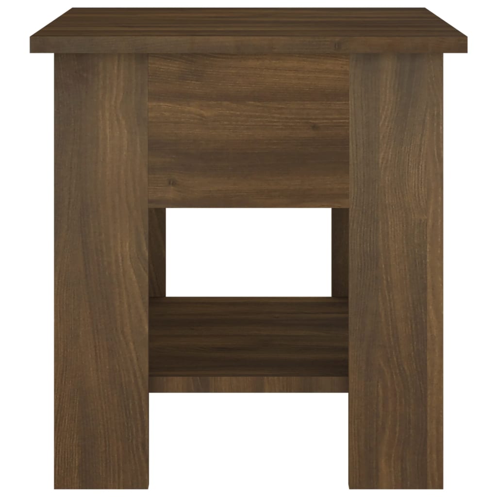 Salontafel 40x40x42 cm bewerkt hout bruin eikenkleur is nu te koop bij PeponiXL, paradijselijk wonen!