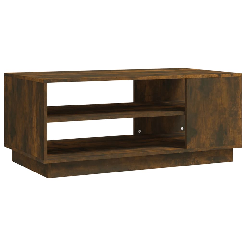 Salontafel 102x55x43 cm bewerkt hout gerookt eikenkleurig is nu te koop bij PeponiXL, paradijselijk wonen!