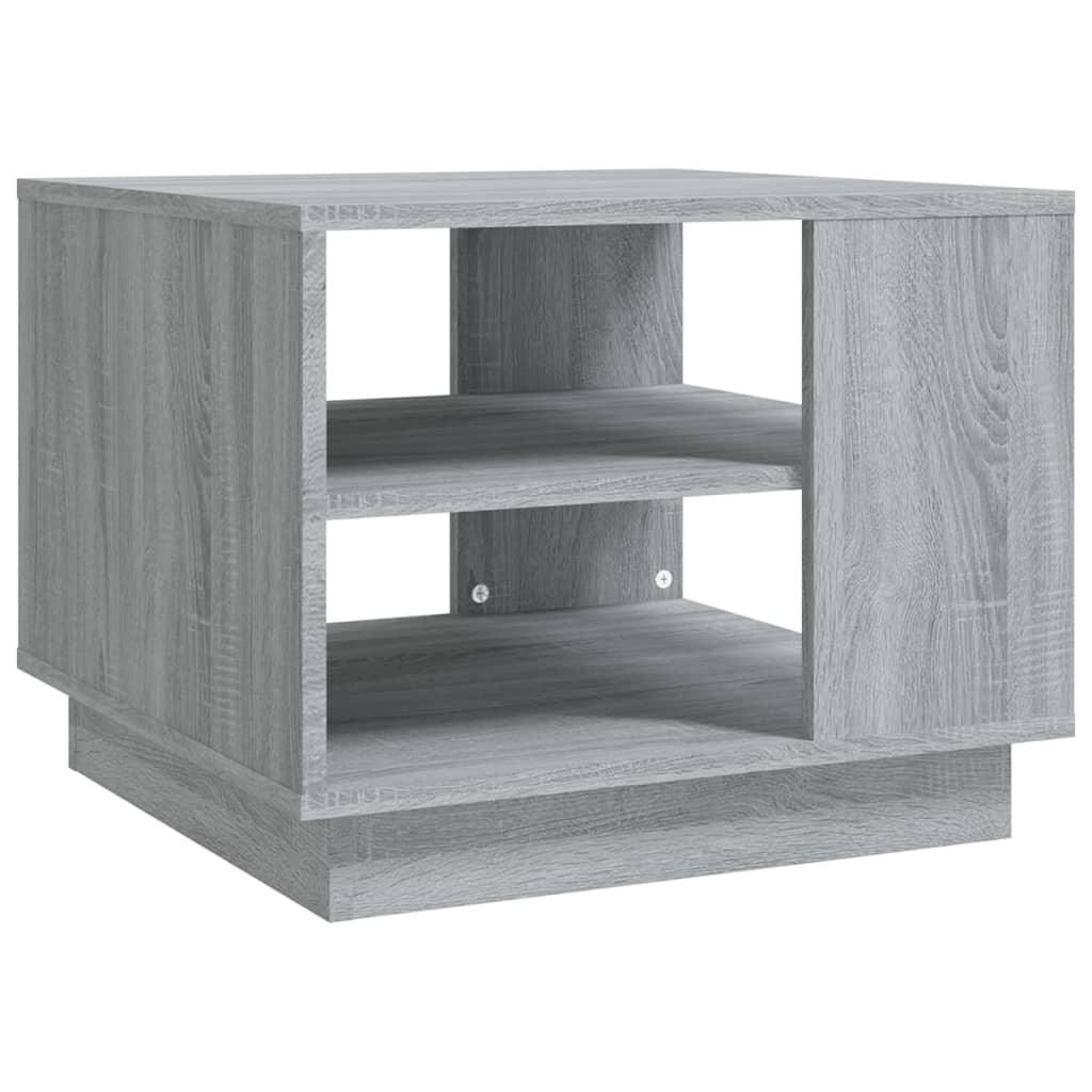 Salontafel 55x55x43 cm bewerkt hout grijs sonoma eikenkleurig is nu te koop bij PeponiXL, paradijselijk wonen!