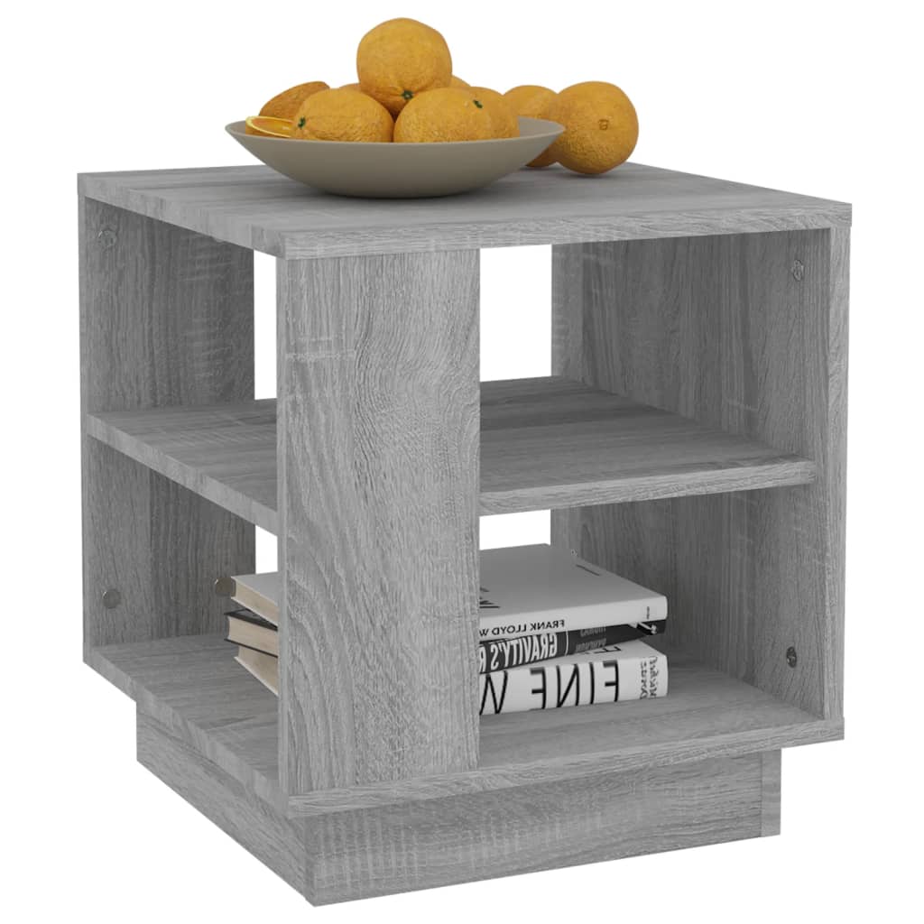 Salontafel 40x40x43 cm bewerkt hout grijs sonoma eikenkleurig is nu te koop bij PeponiXL, paradijselijk wonen!