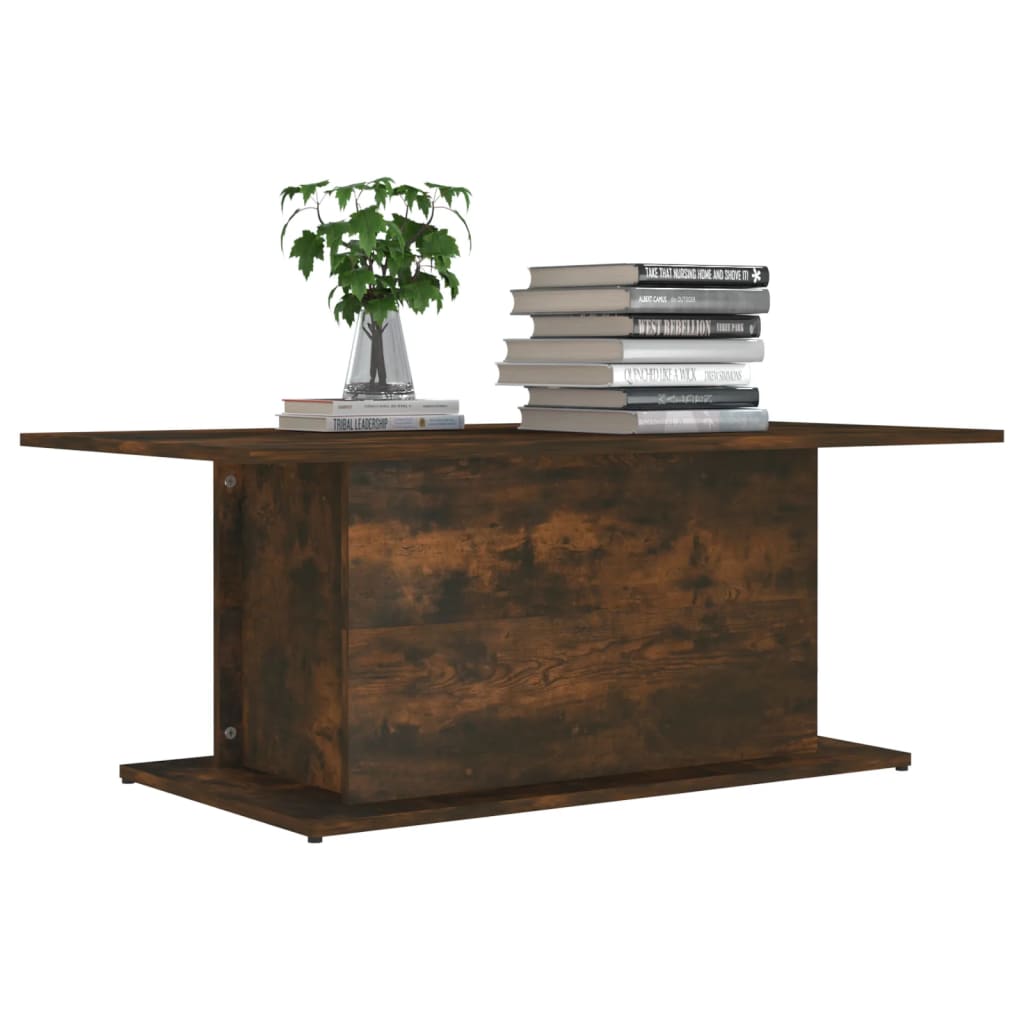 Salontafel 102x55,5x40 cm bewerkt hout gerookt eikenkleurig is nu te koop bij PeponiXL, paradijselijk wonen!