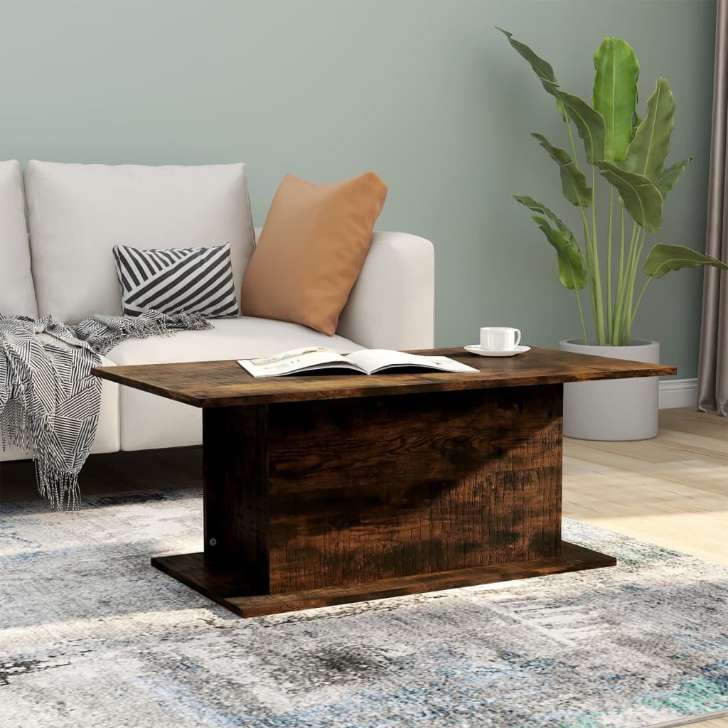 Salontafel 102x55,5x40 cm bewerkt hout gerookt eikenkleurig is nu te koop bij PeponiXL, paradijselijk wonen!