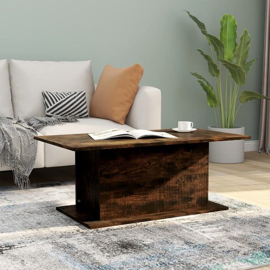 Salontafel 102x55,5x40 cm bewerkt hout gerookt eikenkleurig is nu te koop bij PeponiXL, paradijselijk wonen!