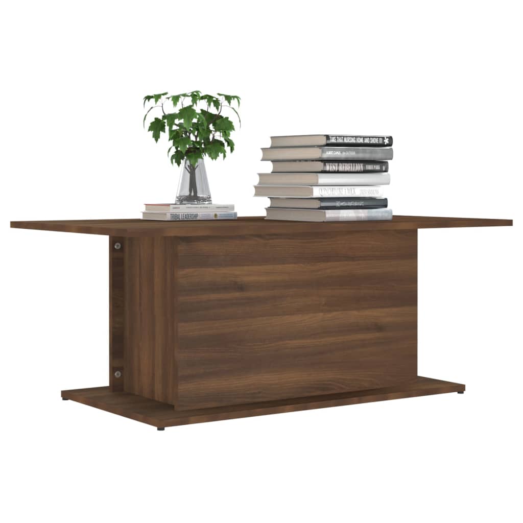 Salontafel 102x55,5x40 cm bewerkt hout bruin eikenkleur is nu te koop bij PeponiXL, paradijselijk wonen!