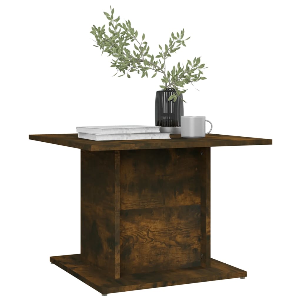 Salontafel 55,5x55,5x40 cm bewerkt hout gerookt eikenkleurig is nu te koop bij PeponiXL, paradijselijk wonen!