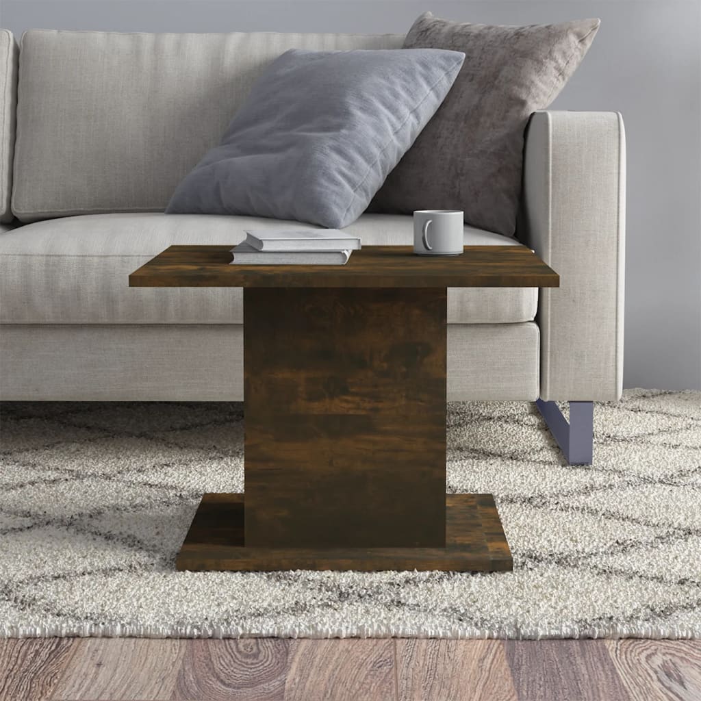 Salontafel 55,5x55,5x40 cm bewerkt hout gerookt eikenkleurig is nu te koop bij PeponiXL, paradijselijk wonen!