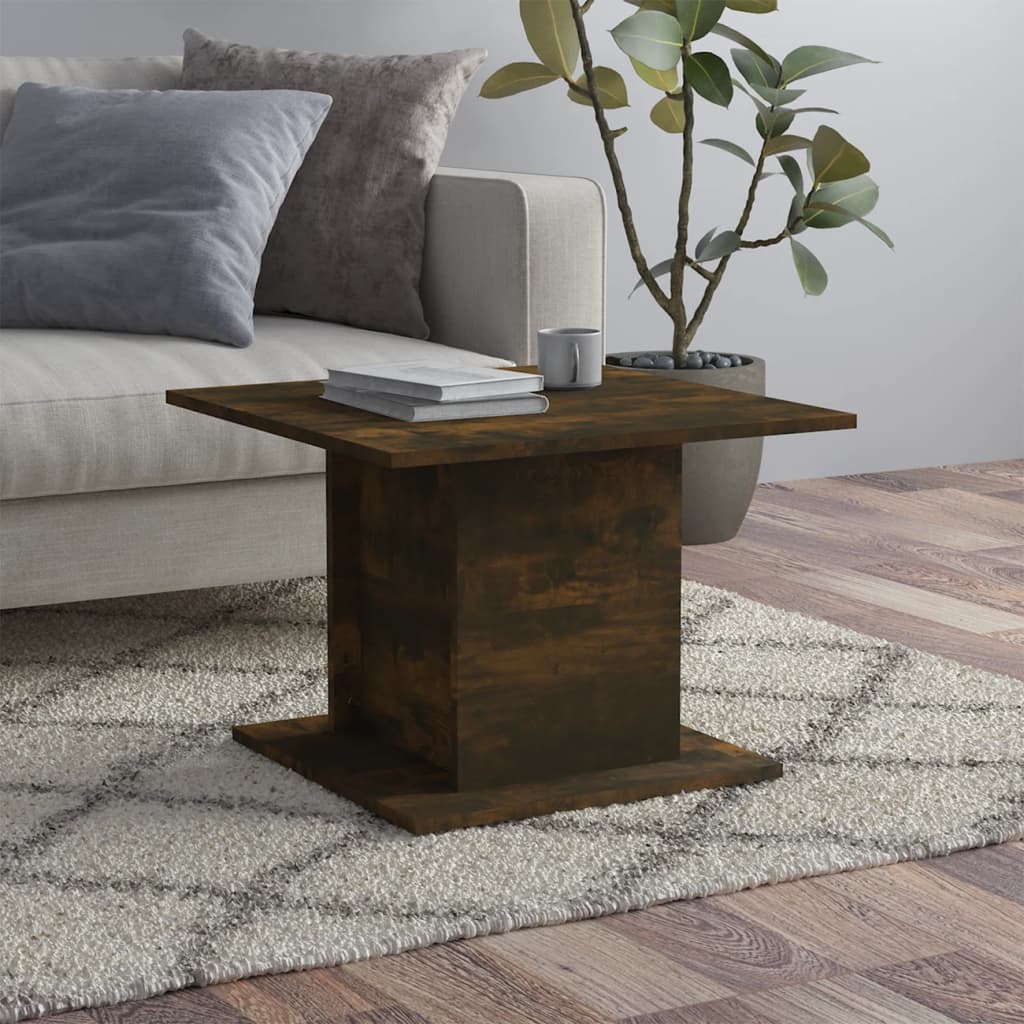 Salontafel 55,5x55,5x40 cm bewerkt hout gerookt eikenkleurig is nu te koop bij PeponiXL, paradijselijk wonen!