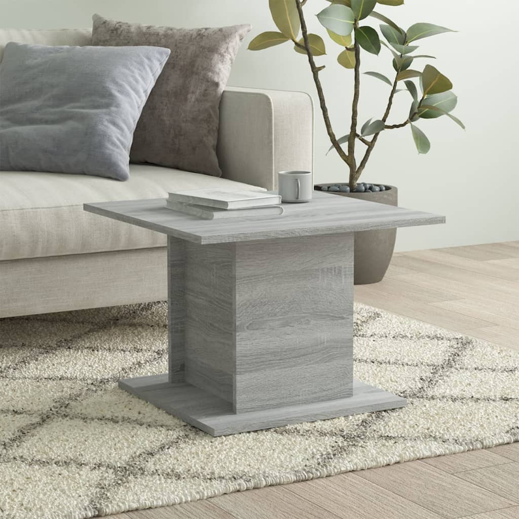 Salontafel 55,5x55,5x40 cm bewerkt hout grijs sonoma eikenkleur is nu te koop bij PeponiXL, paradijselijk wonen!