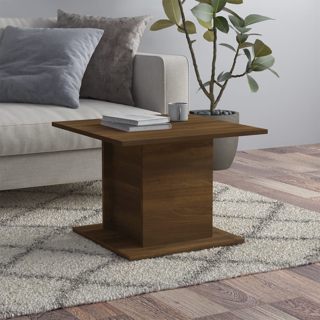 Salontafel 55,5x55,5x40 cm bewerkt hout bruin eikenkleur is nu te koop bij PeponiXL, paradijselijk wonen!