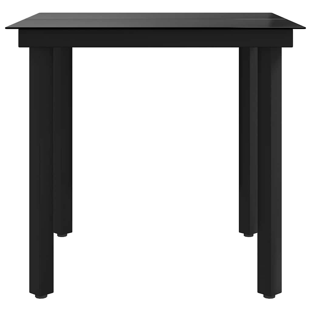 Tuintafel 80x80x74 cm staal en glas zwart is nu te koop bij PeponiXL, paradijselijk wonen!