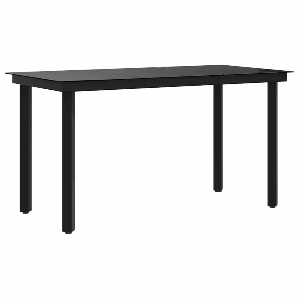 Tuintafel 140x70x74 cm staal en glas zwart is nu te koop bij PeponiXL, paradijselijk wonen!