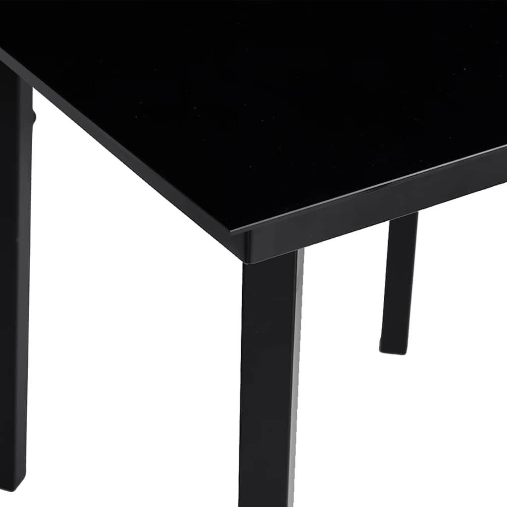 Tuintafel 140x70x74 cm staal en glas zwart is nu te koop bij PeponiXL, paradijselijk wonen!