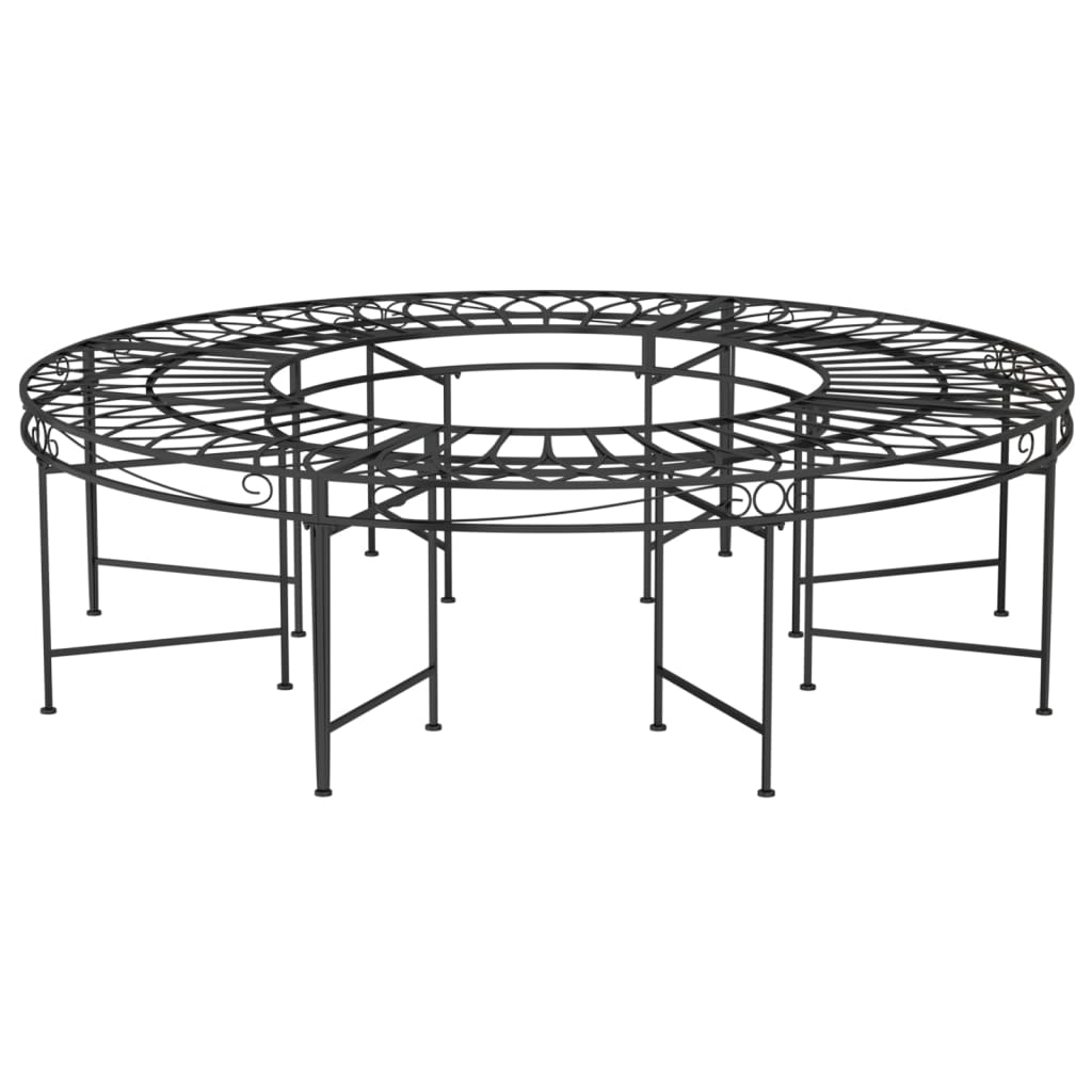 Boombank rond Ø160 cm staal zwart is nu te koop bij PeponiXL, paradijselijk wonen!