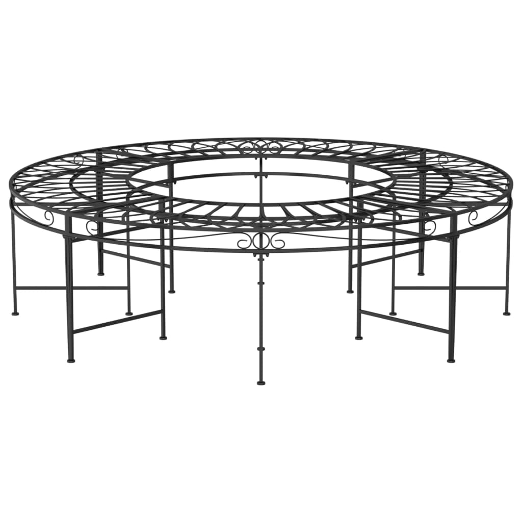 Boombank rond Ø160 cm staal zwart is nu te koop bij PeponiXL, paradijselijk wonen!