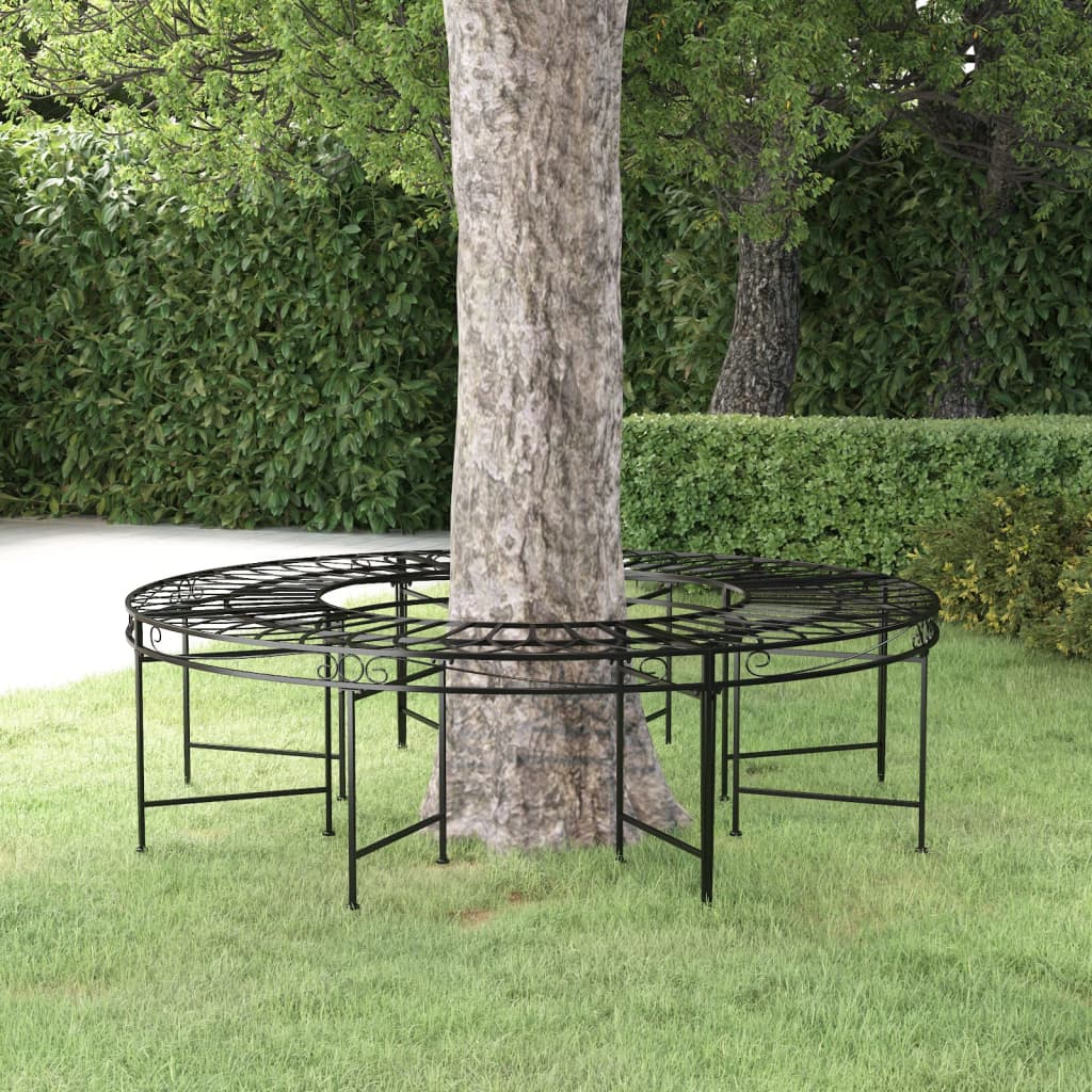 Boombank rond Ø160 cm staal zwart is nu te koop bij PeponiXL, paradijselijk wonen!
