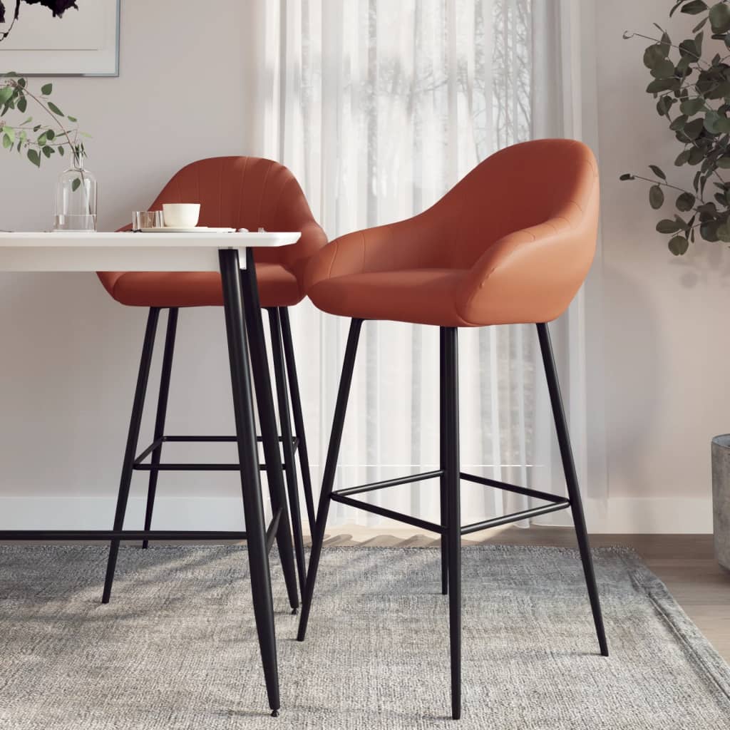 Barkrukken 2 st kunstleer lichtbruin is nu te koop bij PeponiXL, paradijselijk wonen!