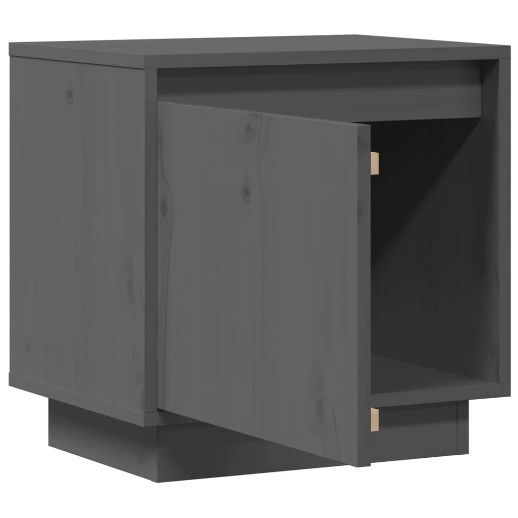 Nachtkastje 40x30x40 cm massief grenenhout grijs is nu te koop bij PeponiXL, paradijselijk wonen!