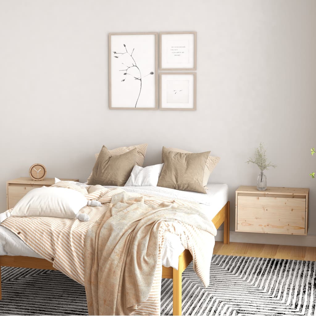 Wandkasten 2 st 60x30x35 cm massief grenenhout is nu te koop bij PeponiXL, paradijselijk wonen!