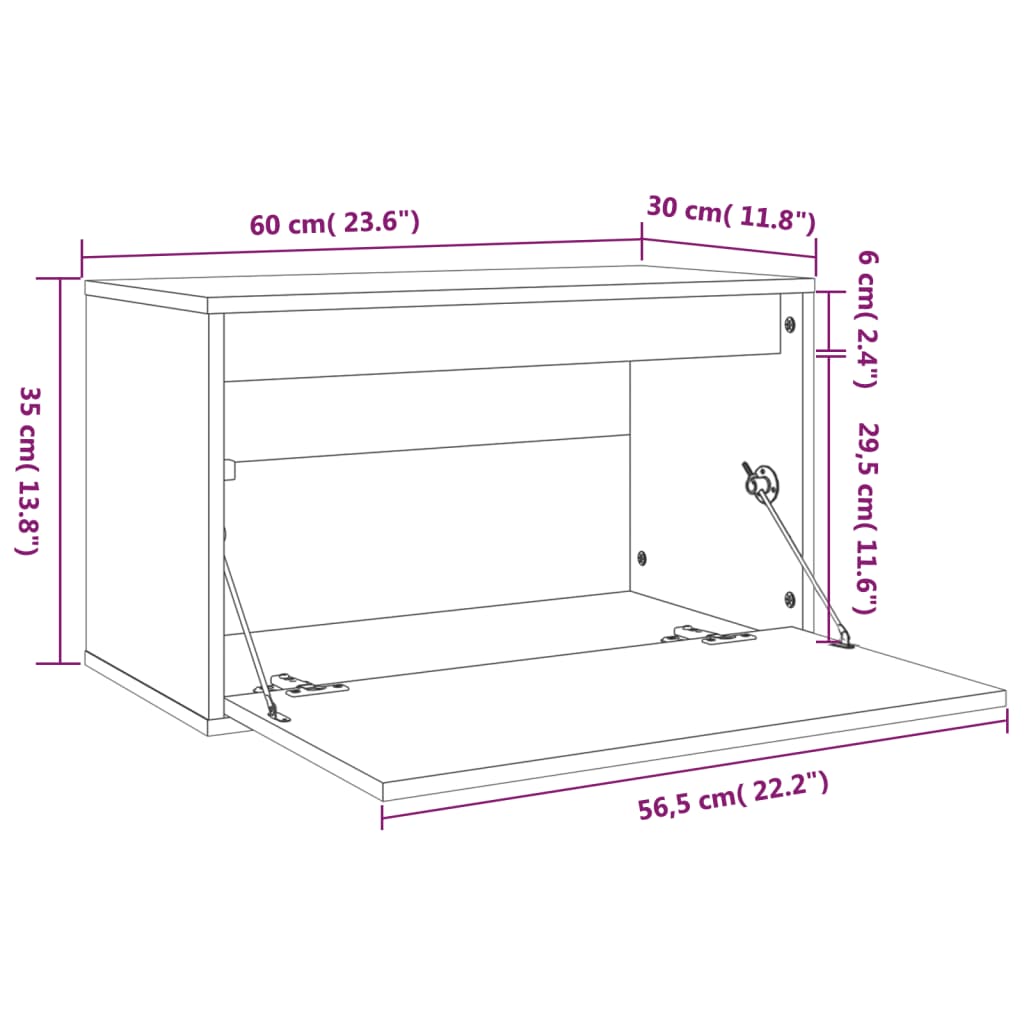 Wandkast 60x30x35 cm massief grenenhout wit is nu te koop bij PeponiXL, paradijselijk wonen!