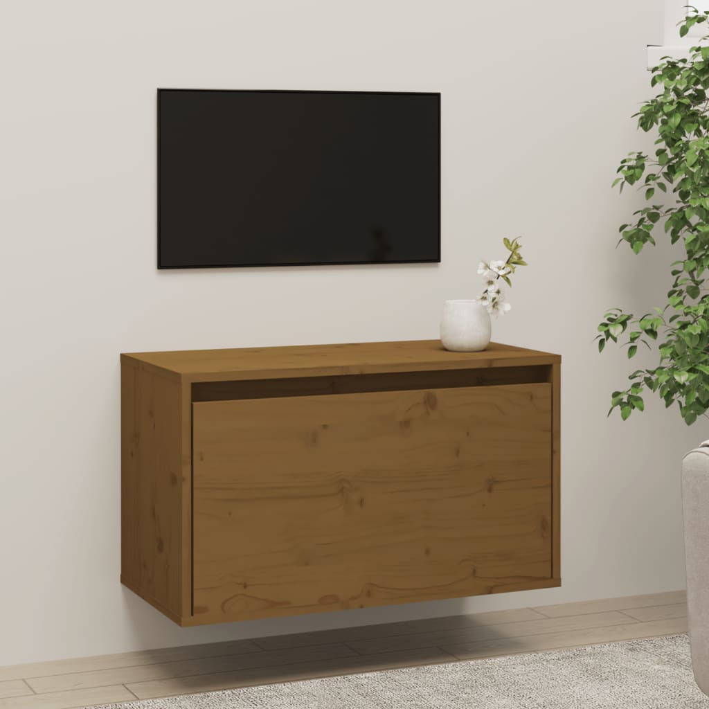 Wandkast 60x30x35 cm massief grenenhout honingbruin is nu te koop bij PeponiXL, paradijselijk wonen!