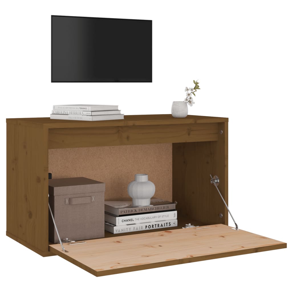 Wandkast 60x30x35 cm massief grenenhout honingbruin is nu te koop bij PeponiXL, paradijselijk wonen!