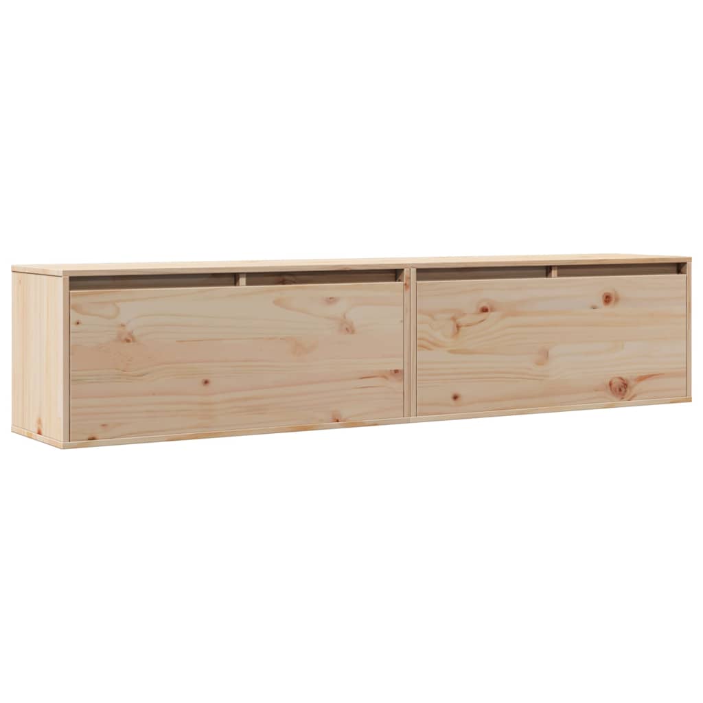 Wandkasten 2 st 80x30x35 cm massief grenenhout is nu te koop bij PeponiXL, paradijselijk wonen!