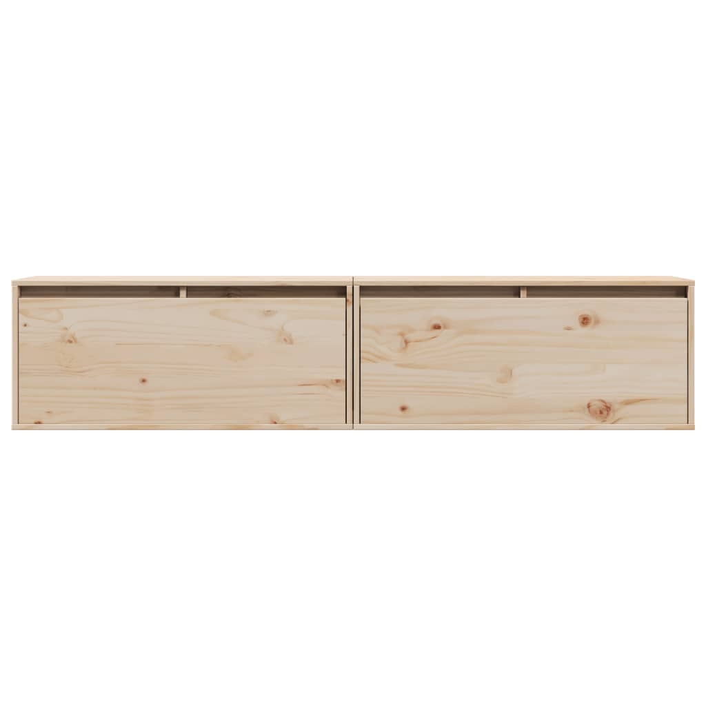 Wandkasten 2 st 80x30x35 cm massief grenenhout is nu te koop bij PeponiXL, paradijselijk wonen!