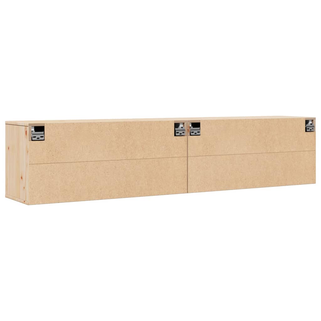 Wandkasten 2 st 80x30x35 cm massief grenenhout is nu te koop bij PeponiXL, paradijselijk wonen!