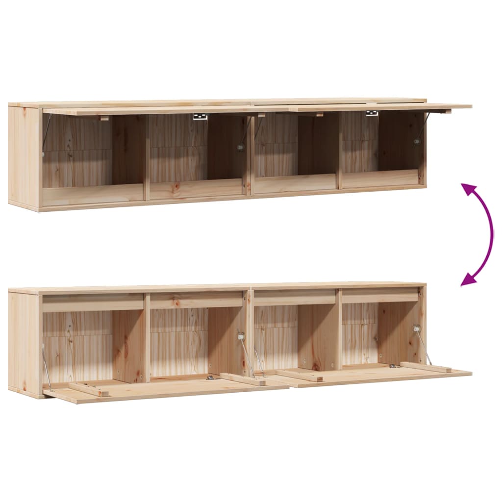 Wandkasten 2 st 80x30x35 cm massief grenenhout is nu te koop bij PeponiXL, paradijselijk wonen!