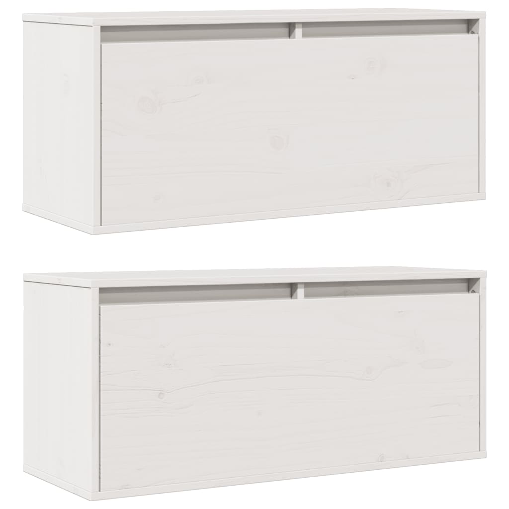 Wandkasten 2 st 80x30x35 cm massief grenenhout wit is nu te koop bij PeponiXL, paradijselijk wonen!